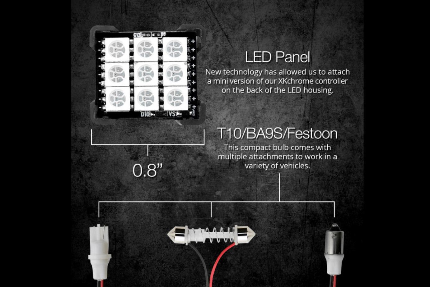 XKGLOW Festoon: XKGlow XKChrome (RGB) Interior Bulbs